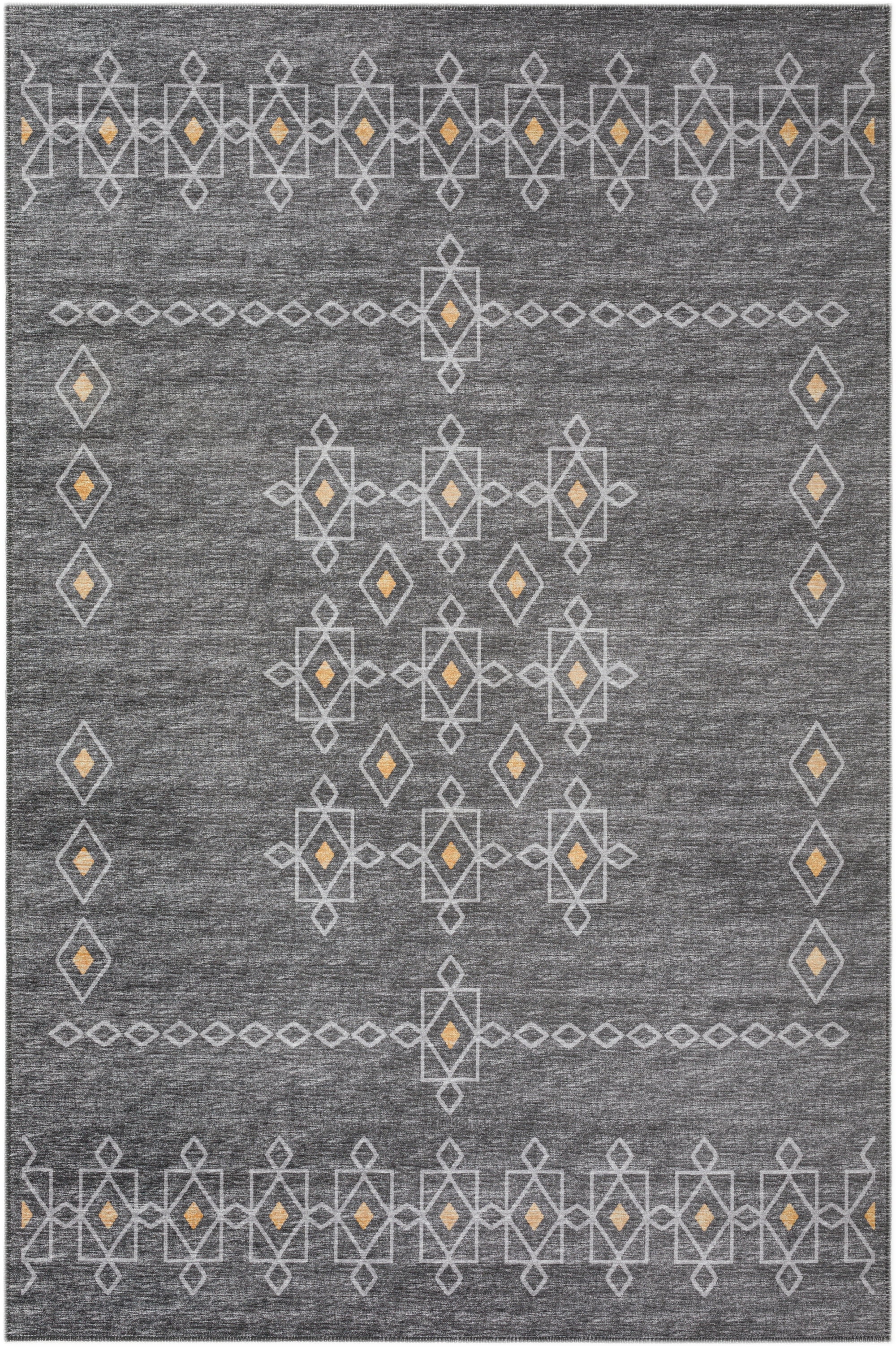 Yuma Indoor/Outdoor Grey Southwest 8’ x 10’ Non-Skid Area Rug