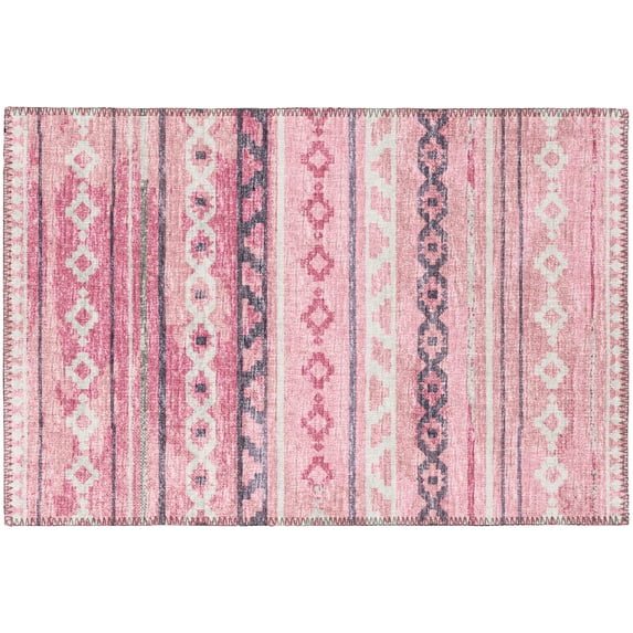 Addison Rugs Indoor/ Outdoor Addison Yuma Southwest Striped Washable Area Rug 1'8" x 2'6" - Pink