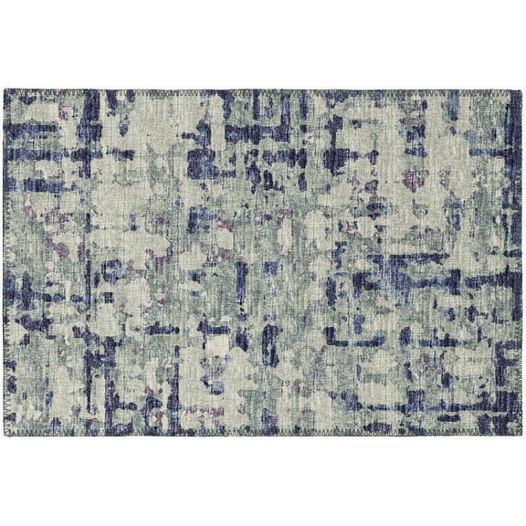 Bravado Indoor/Outdoor Purple Abstract Camo 1'8" x 2'6" Non-Skid Accent Rug