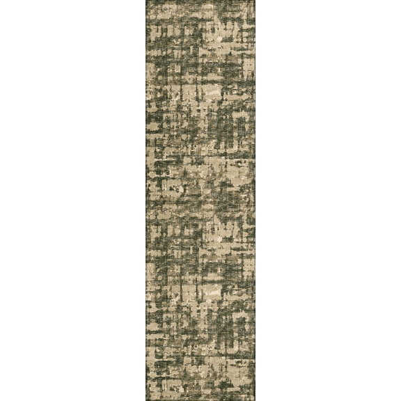 Bravado Indoor/Outdoor Beige Abstract Camo 2’3" x 7’6" Non-Skid Runner Rug
