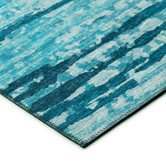 Addison Rugs Indoor/ Outdoor Bravado Abstract Striped Baja Washable Area Rug 10' x 14' - Blue