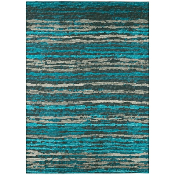 Addison Rugs Indoor/ Outdoor Bravado Abstract Striped Baja Washable Area Rug 10' x 14' - Peacock