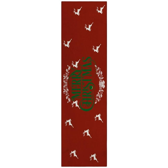 Cozy Winter ACW36 Red Washable 2 ft3 inch x 7 ft6 inch Runner Rug