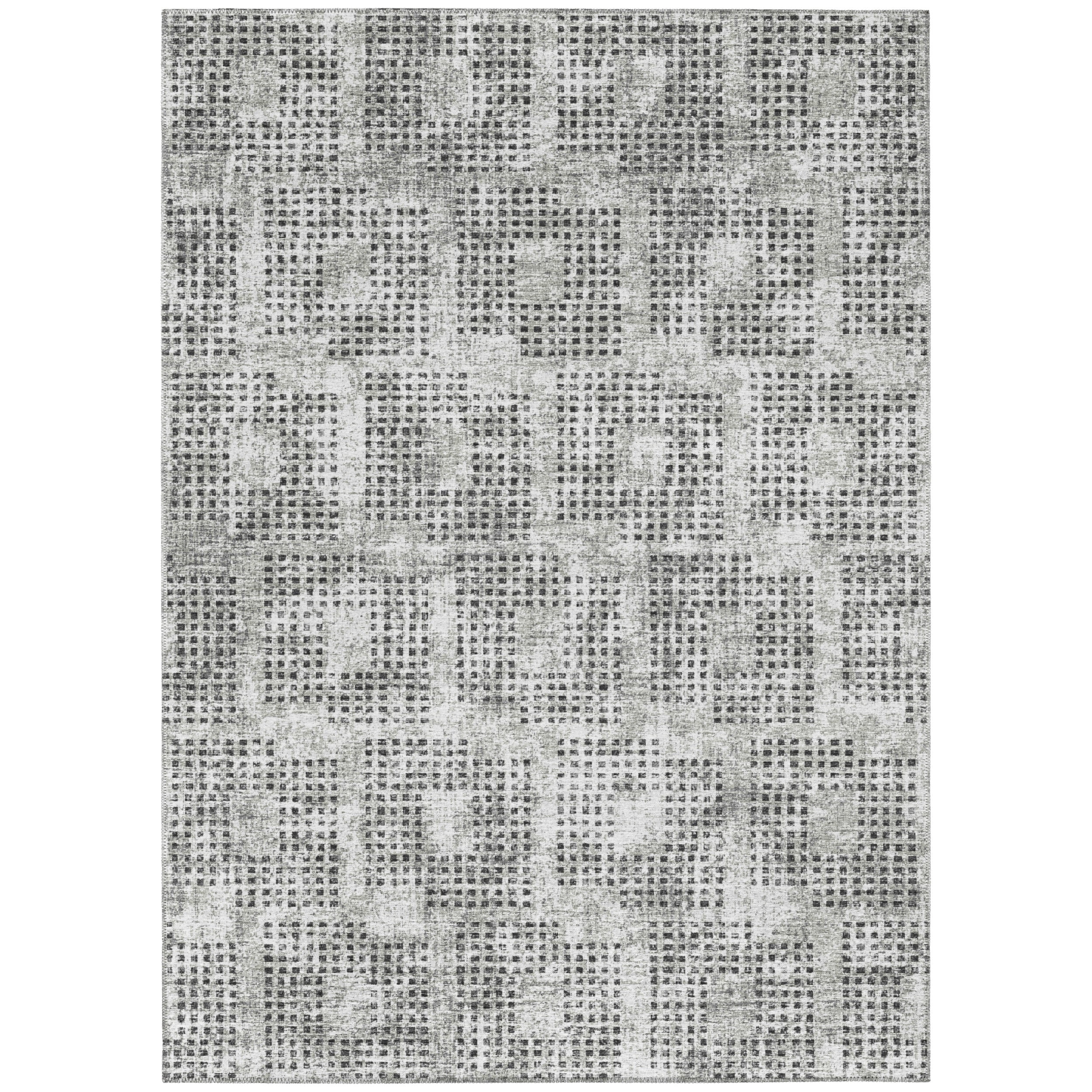 Eleanor Indoor/Outdoor 8'x10' Grey Distressed Non-Skid Rug, Houndstooth ...