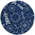 thumbnail image 1 of Addison Rugs Indoor/Outdoor Harpswell Lighthouse Washable Rug 8' x 8' Round - Navy, 1 of 5