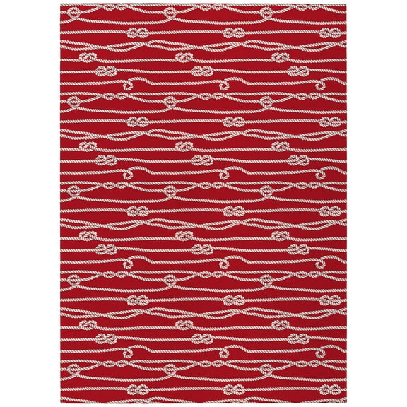 Addison Rugs Indoor/Outdoor Harpswell Ocean Rope Washable Rug 3' x 5' - Ruby
