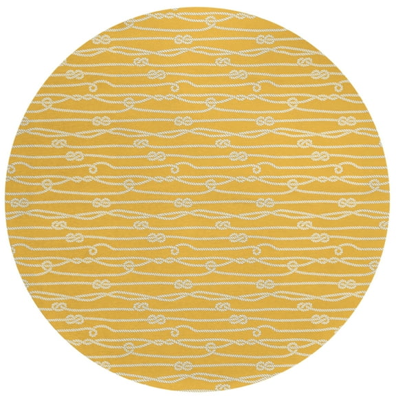 Addison Rugs Indoor/Outdoor Harpswell Ocean Rope Washable Rug 8' x 8' Round - Gilded