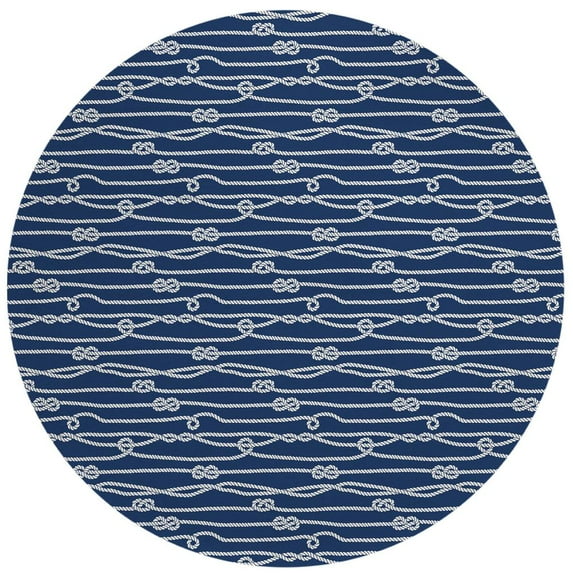 Addison Rugs Harpswell AHP37 Blue 8' x 8' Indoor Outdoor Area Rug, Easy Clean, Machine Washable, Non Shedding, Bedroom, Living Room, Dining Room, Kitchen, Patio Rug