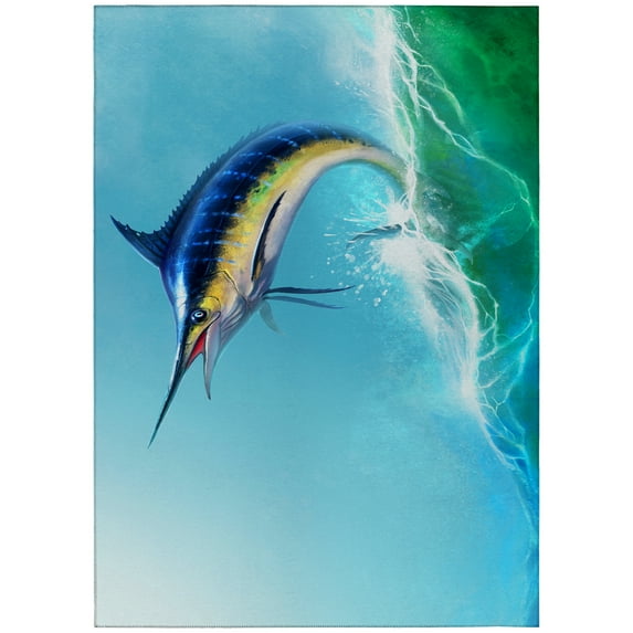 Addison Rugs Indoor/Outdoor Harpswell Swordfish Washable Rug 5' x 7'6"