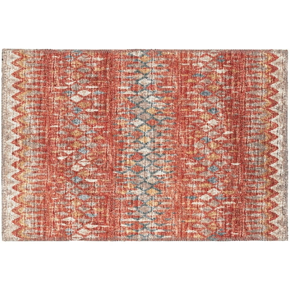 Addison Rugs Indoor/Outdoor Rylee Boho Diamonds Washable Rug New 1'8" x 2'6" - Spice