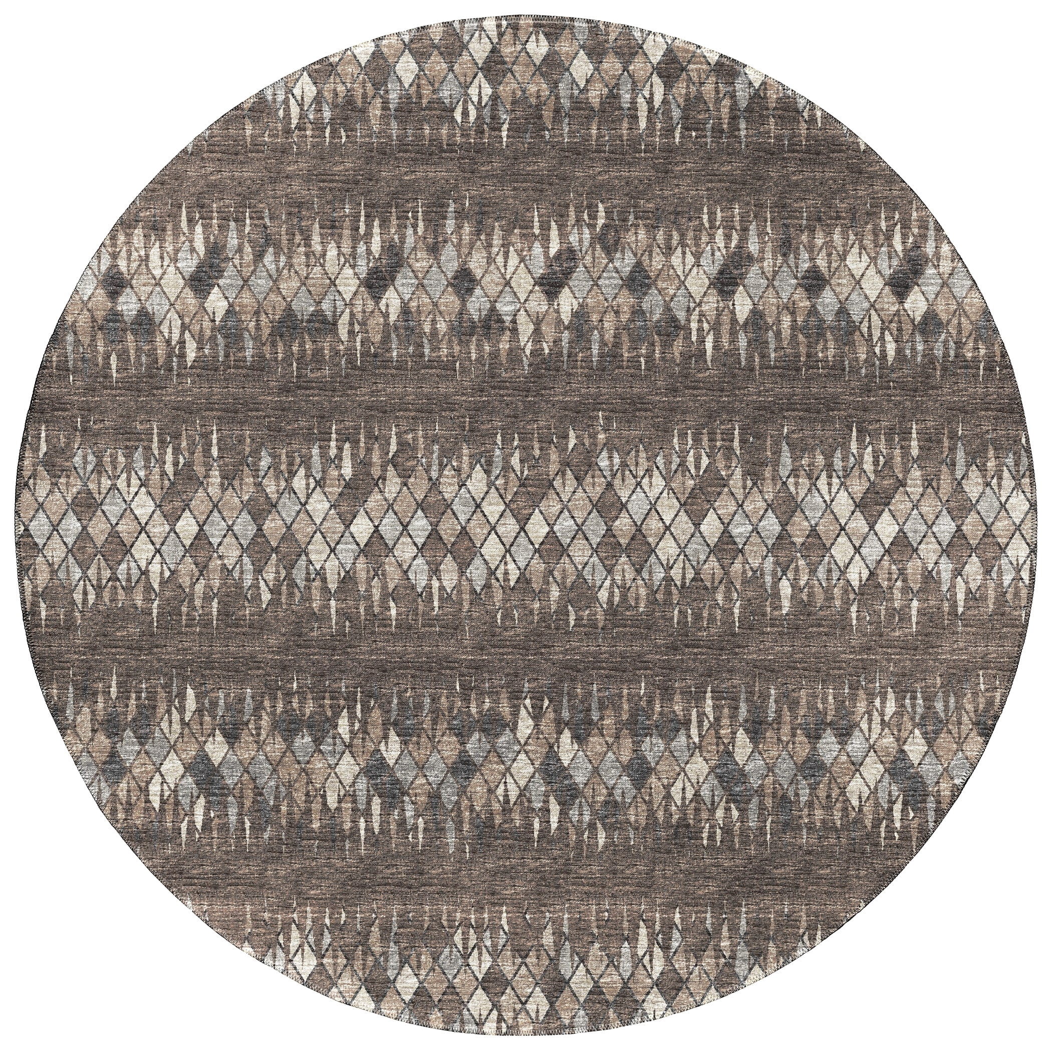 Round Diamond Rug Addison Rugs Indoor/Outdoor Rylee Boho Diamonds Washable Rug New 8' x 8 ...
