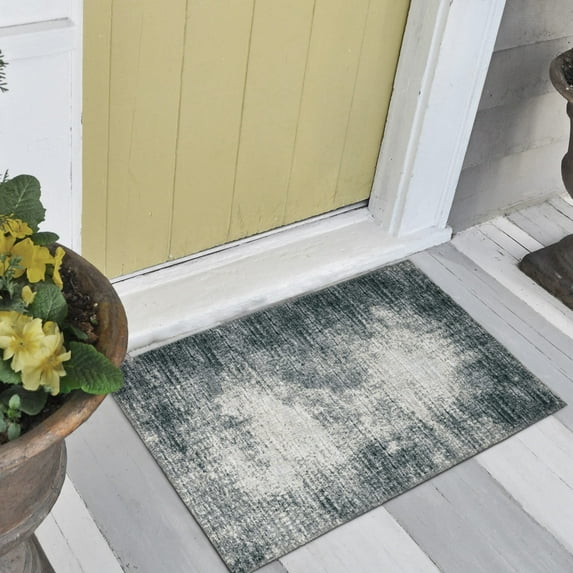 Addison Rugs Indoor/Outdoor Rylee Modern Bordered Washable Rug 1'8" x 2'6" - Black