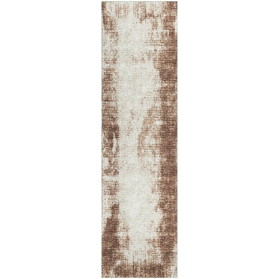 Addison Rugs Indoor/Outdoor Rylee Modern Bordered Washable Rug 2'3" x 7'6" Runner - Brown