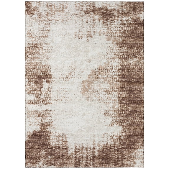 Addison Rugs Indoor/Outdoor Rylee Modern Bordered Washable Rug 9' x 12' - Brown