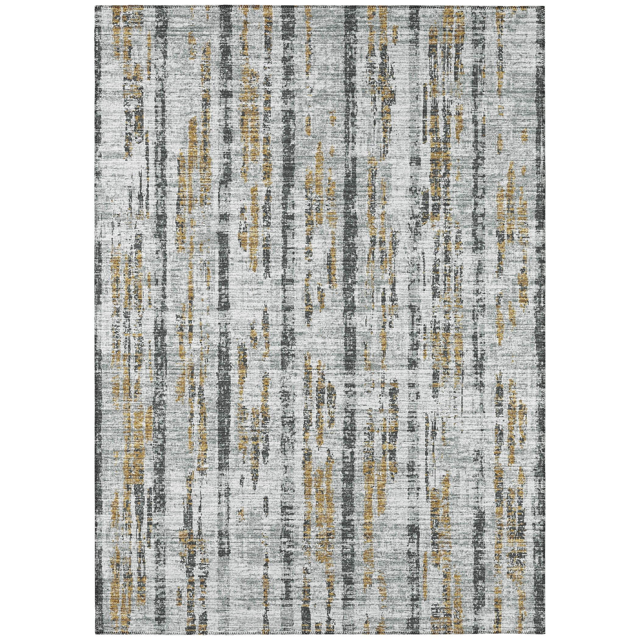 Rylee Silver and Gold Flat Woven Synthetic 5' x 7' Rug