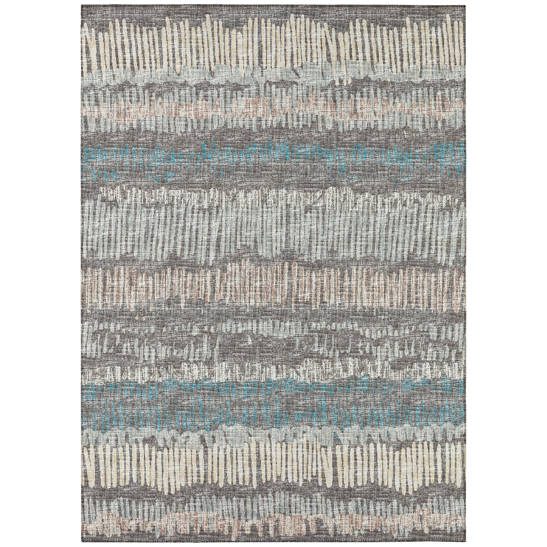 Transitional Gray Flat-Woven 10' x 14' Non-Skid Area Rug