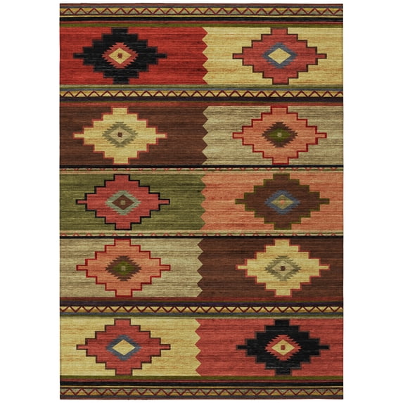 Addison Rugs Indoor/ Outdoor Sonora Boho Medallions Washable Rug 10' x 14' - Paprika