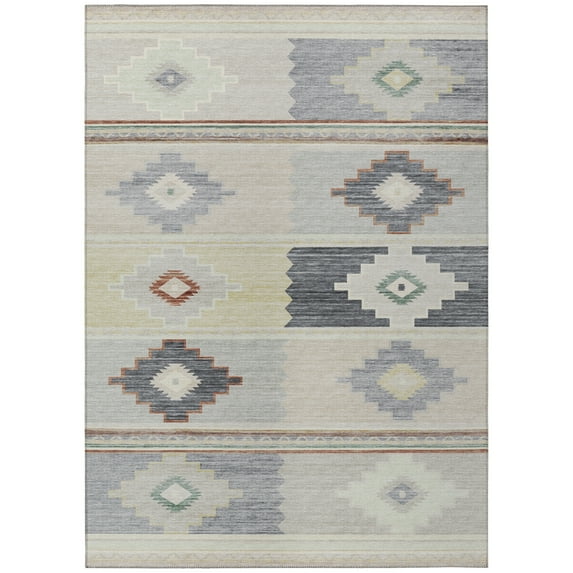 Addison Rugs Indoor/ Outdoor Sonora Boho Medallions Washable Rug 5' x 7'6" - Gray