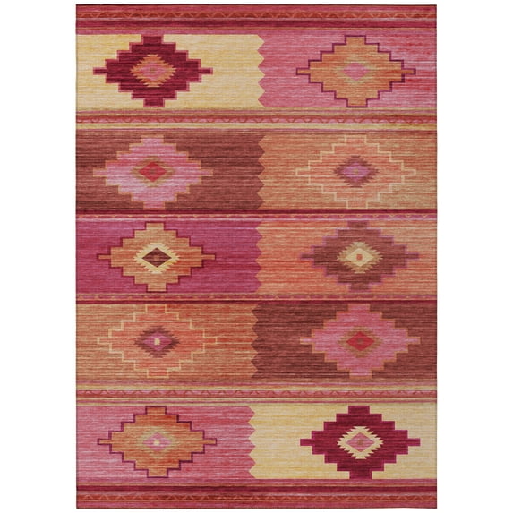 Addison Rugs Indoor/ Outdoor Sonora Boho Medallions Washable Rug 8' x 10' - Pink