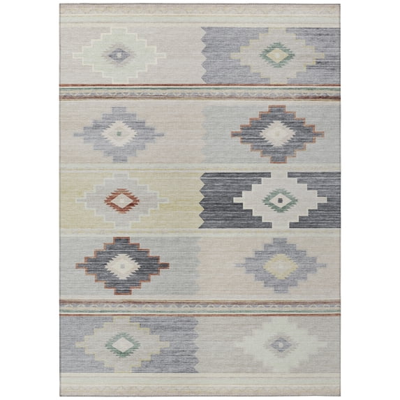 Addison Rugs Indoor/ Outdoor Sonora Boho Medallions Washable Rug 9' x 12' - Gray