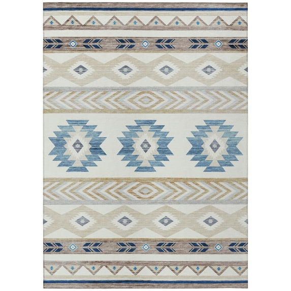 Addison Rugs Indoor/ Outdoor Sonora Global Medallions Washable Rug 9' x 12' - Taupe