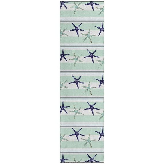 Surfside ASR42 Seaglass Washable 2 ft3 inch x 7 ft6 inch Runner Rug