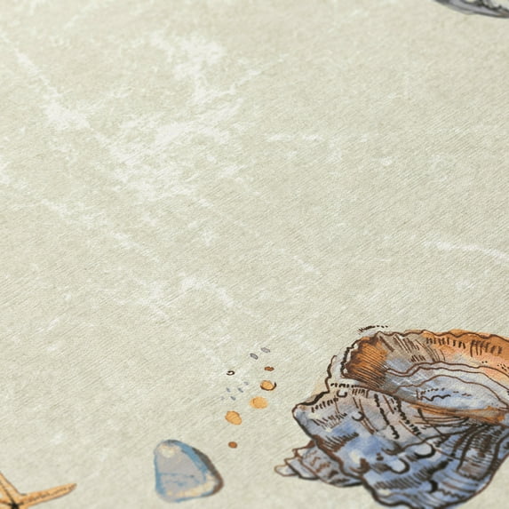 Addison Rugs Indoor/ Outdoor Surfside Border Shells Washable Rug New Oyster - 3' x 5'