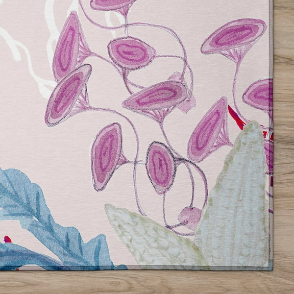Addison Rugs Indoor/ Outdoor Surfside Coral Reef Washable Rug New Raspberry - 2'3" x 7'6"