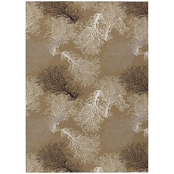Addison Rugs Indoor/ Outdoor Surfside Coral Rug New Latte - 10' x 14'