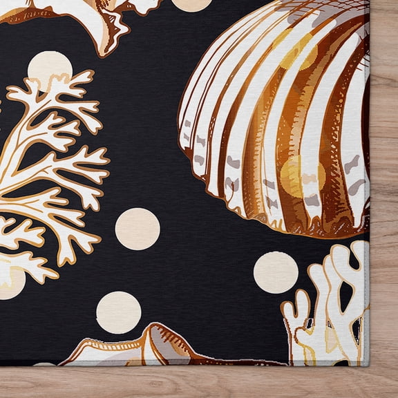 Addison Rugs Indoor/ Outdoor Surfside Coral Shells Washable Rug New Midnight - 1'8" x 2'6"