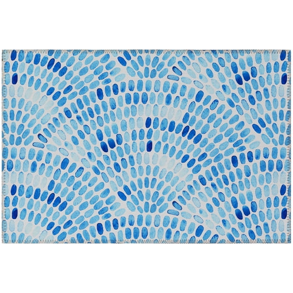 Addison Rugs Indoor/Outdoor Surfside Modern Washable Rug Blue - 1'8" x 2'6"