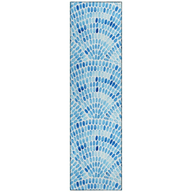 Addison Rugs Indoor/Outdoor Surfside Modern Washable Rug Blue - 2'3" x 7'6"