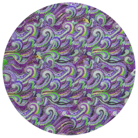 Addison Rugs Indoor/ Outdoor Surfside Mosaic Waves Washable Rug New Purple - 8' x 8'