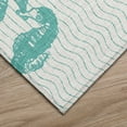 thumbnail image 1 of Addison Rugs Indoor/ Outdoor Surfside Seahorses Washable Rug New Aqua - 2'3" x 7'6", 1 of 5