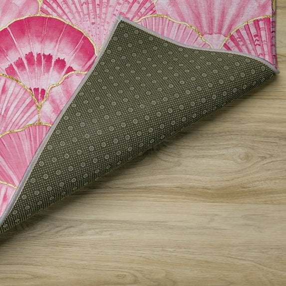 Addison Rugs Indoor/ Outdoor Surfside Seashells Washable Rug New Pink - 5' x 7'6"