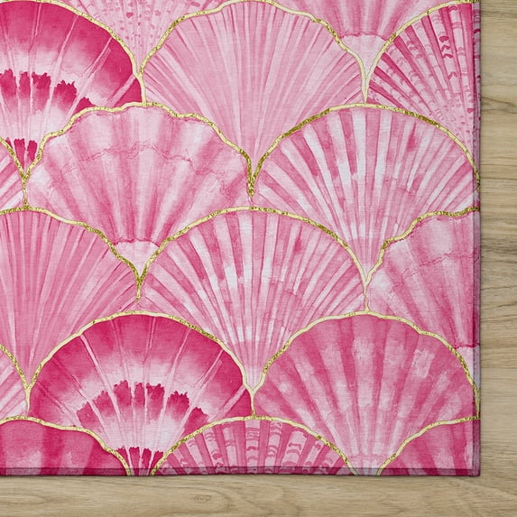 Addison Rugs Indoor/ Outdoor Surfside Seashells Washable Rug New Pink - 9' x 12'
