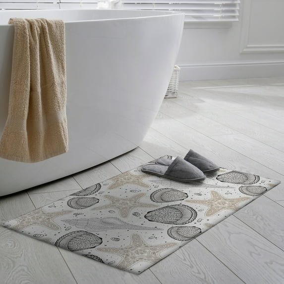 Addison Rugs Indoor/ Outdoor Surfside Starfish Shells Washable Rug New Fog - 1'8" x 2'6"