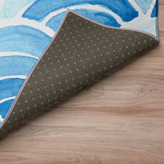 Addison Rugs Indoor/ Outdoor Surfside Wave Washable Rug New Blue - 2'3" x 7'6"