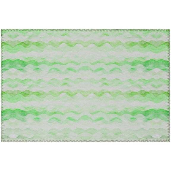 Addison Rugs Indoor/Outdoor Surfside ASR46 Green Washable 1'8" x 2'6" Rug