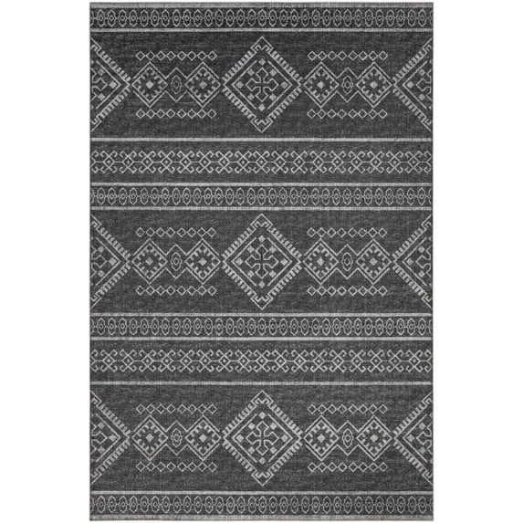 Addison Rugs Indoor/ Outdoor Yuma Boho Washable Rug 5' x 7'6" - Gray