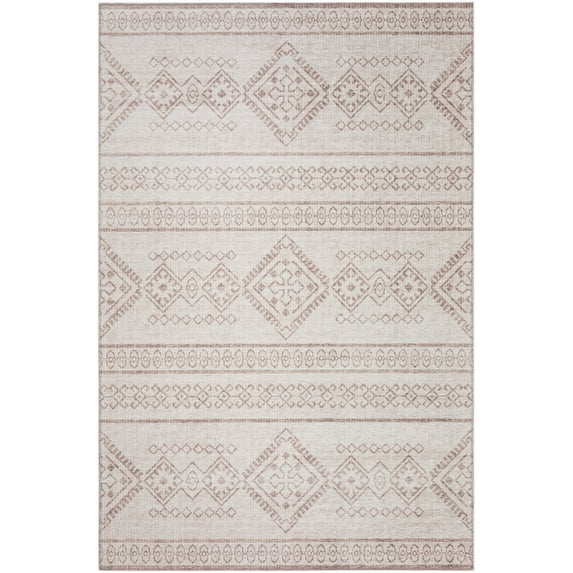 Yuma Indoor/Outdoor Beige Southwest 5' x 7'6" Non-Skid Area Rug