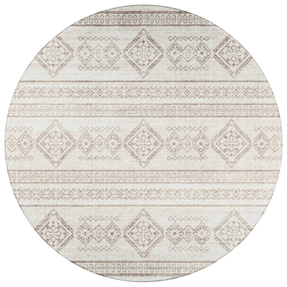 Addison Rugs Indoor/ Outdoor Yuma Boho Washable Rug 8' x 8' - Taupe