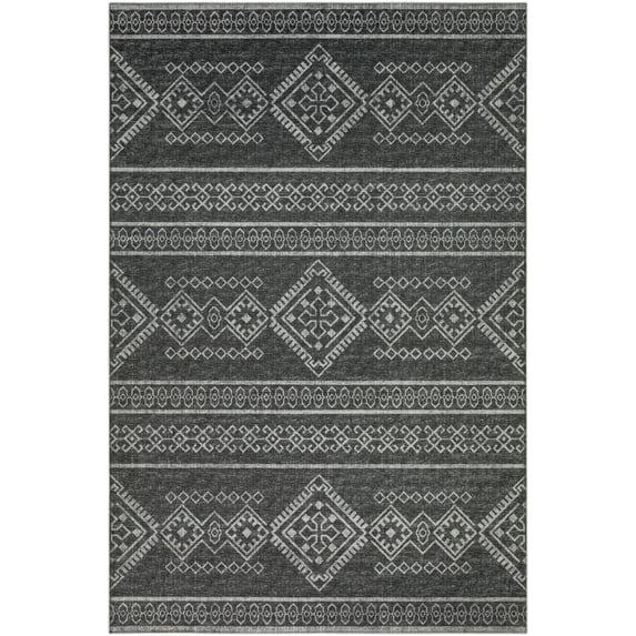 Addison Rugs Indoor/ Outdoor Yuma Boho Washable Rug 9' x 12' - Gray