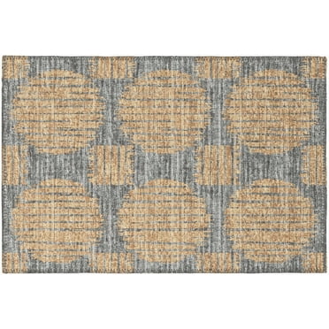 Addison Rugs Indoor/ Outdoor Yuma Circles Washable Rug 1'8" x 2'6" - Gilded