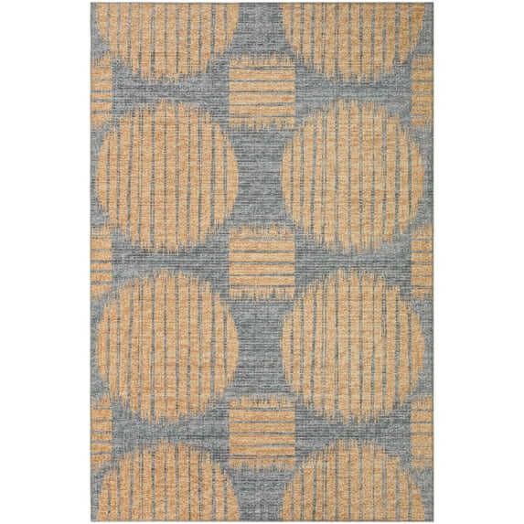 Addison Rugs Indoor/ Outdoor Yuma Circles Washable Rug 3' x 5' - Gilded
