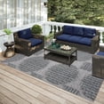 thumbnail image 1 of Addison Rugs Indoor/ Outdoor Yuma Circles Washable Rug 3' x 5' - Light Grey, 1 of 4