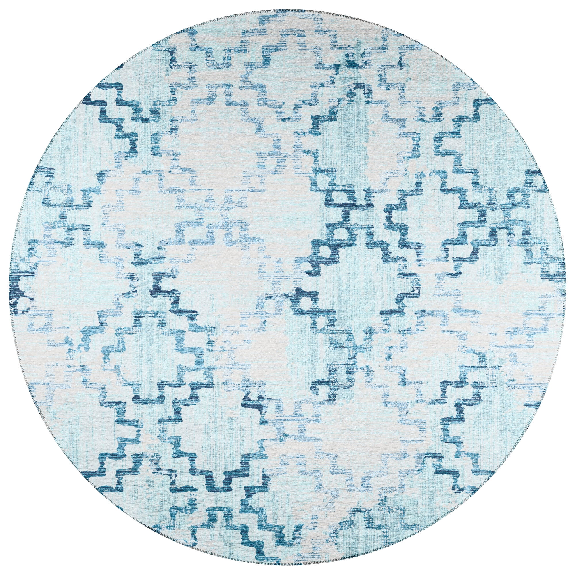 Addison Rugs Indoor/ Outdoor Yuma Morroccan Washable Rug 8' x 8' - Blue ...