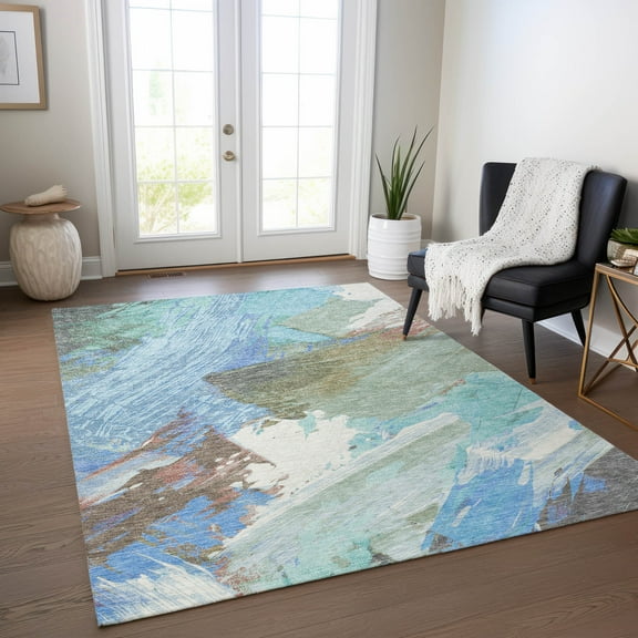 Addison Rugs Chantille Indoor/Outdoor Transitional Modern Sky Washable Rectangle Rug, 10' x 14'