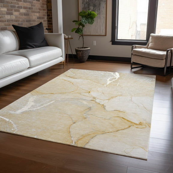 Addison Rugs Chantille Indoor/Outdoor Transitional Watercolors Beige Washable Rectangle Rug, 10' x 14'