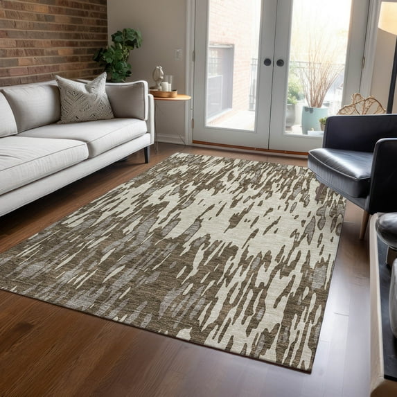 Addison Rugs Chantille Indoor/Outdoor Transitional Abstract Brown Washable Rectangle Rug, 8' x 10'